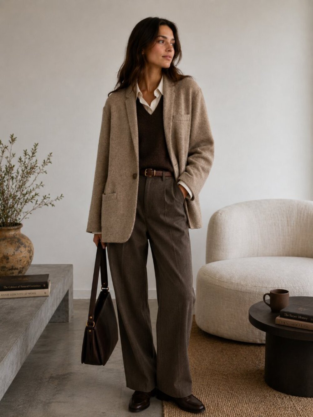 J Crew Merino Blazer Cardigan Brown Wool Alpaca Blend XS